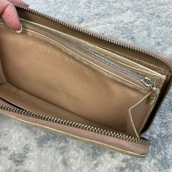 Louis Vuitton Monogram Vernis Beige Tan Zip Around Long Wallet Designer - Picture 14 of 16